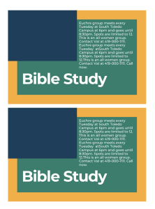 8.5 x 11 Printable Lobby Display Card Template